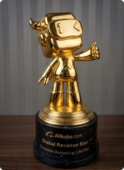 Alibaba.com Global Revenue Star 全球营收之星官方小金人奖杯 - 企丞市場策劃有限公司