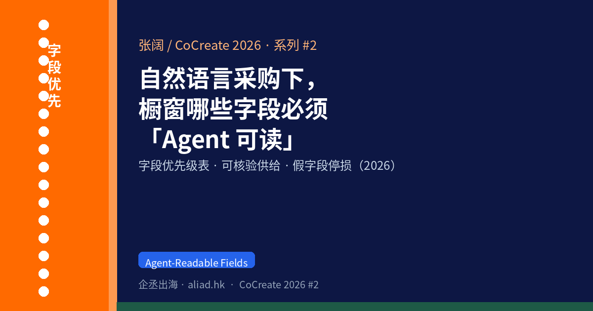 自然语言采购下，橱窗哪些字段必须「Agent 可读」（2026）封面