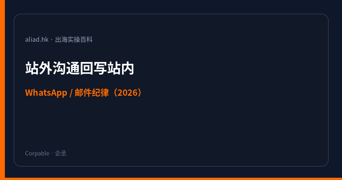 WhatsApp/邮件谈成的条款，必须回写阿里国际站（2026）封面